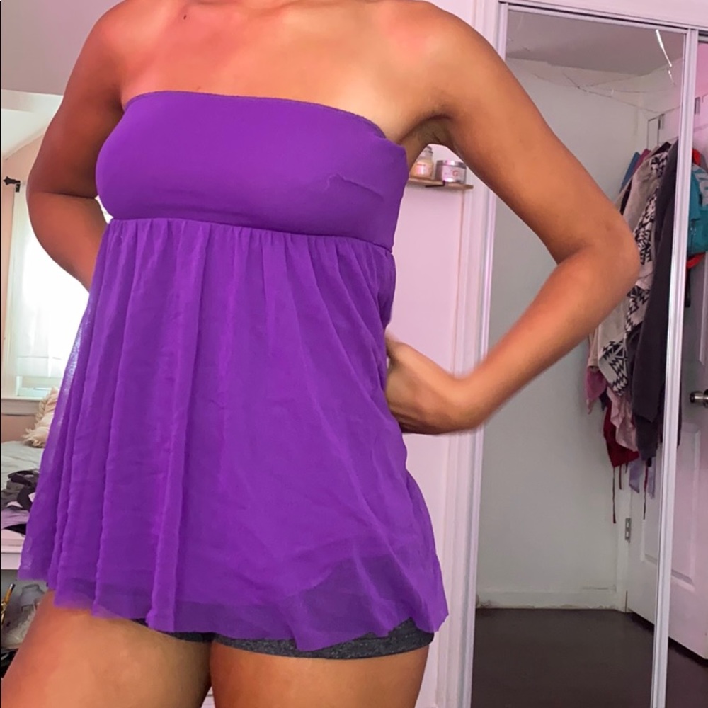 Purple bandeau top